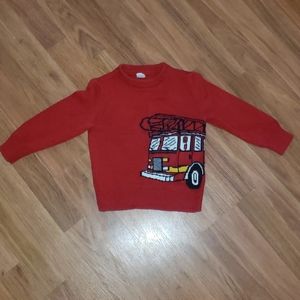 GAP 3y boy firetruck knit sweater